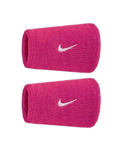Coppia di Polsini Alti Nike Swoosh Tergisudore Fuxia Fitness Tennis Basket N1012406639