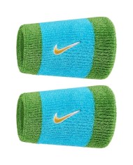 Coppia di Polsini Alti Nike Swoosh Tergisudore Verde Azzurro Fitness Tennis Basket N1012406488