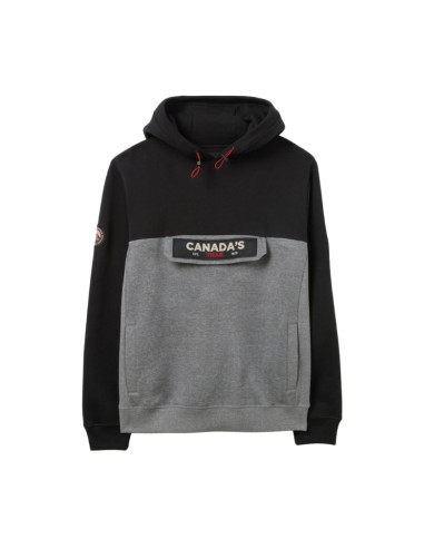Felpa con Cappuccio da Uomo Nero Grigio Canada Trail CDUAI25749