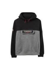 Felpa con Cappuccio da Uomo Nero Grigio Canada Trail CDUAI25749