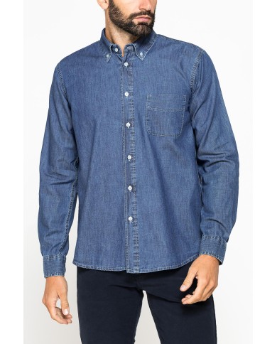 CAMICIA MODELLO CLASSICO IN DENIM LEGGERO DA 7 oz.