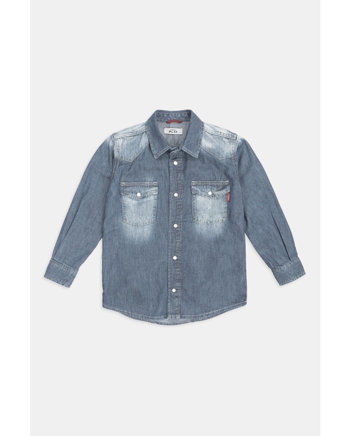 CAMICIA MANICA LUNGA IN JEANS LEGGERO