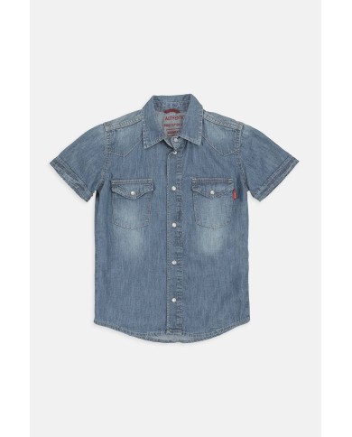 CAMICIA MANICA CORTA IN JEANS LEGGERO