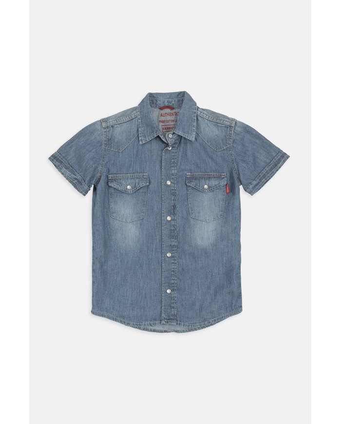 CAMICIA MANICA CORTA IN JEANS LEGGERO