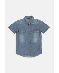 CAMICIA MANICA CORTA IN JEANS LEGGERO