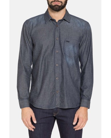 CAMICIA IN JEANS LEGGERO A MANICA LUNGA CON BOTTONI