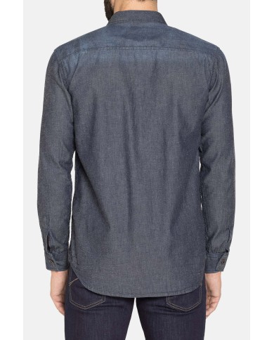 CAMICIA IN JEANS LEGGERO A MANICA LUNGA CON BOTTONI