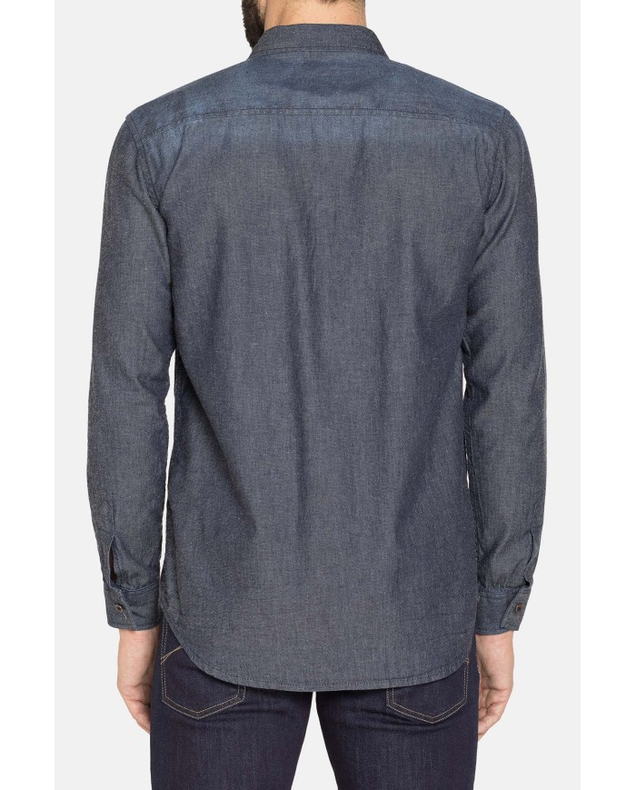 CAMICIA IN JEANS LEGGERO A MANICA LUNGA CON BOTTONI