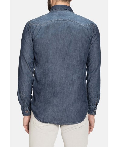 CAMICIA IN JEANS LEGGERO A MANICA LUNGA CON BOTTONI