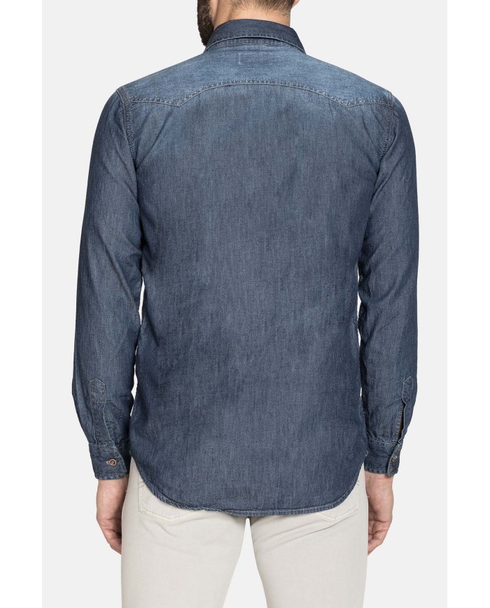 CAMICIA IN JEANS LEGGERO A MANICA LUNGA CON BOTTONI