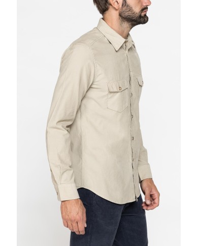 CAMICIA TINTA UNITA IN VELLUTO LEGGERO