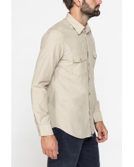 CAMICIA TINTA UNITA IN VELLUTO LEGGERO