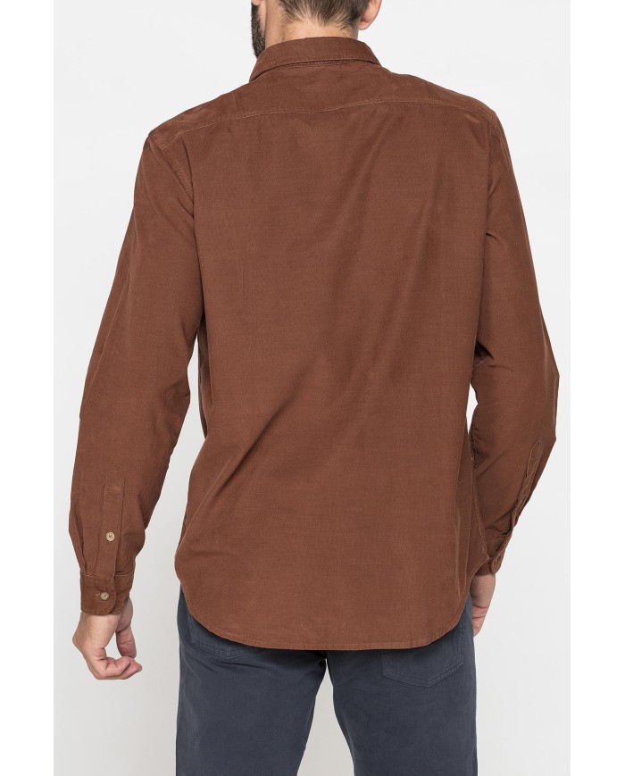 CAMICIA TINTA UNITA IN VELLUTO LEGGERO