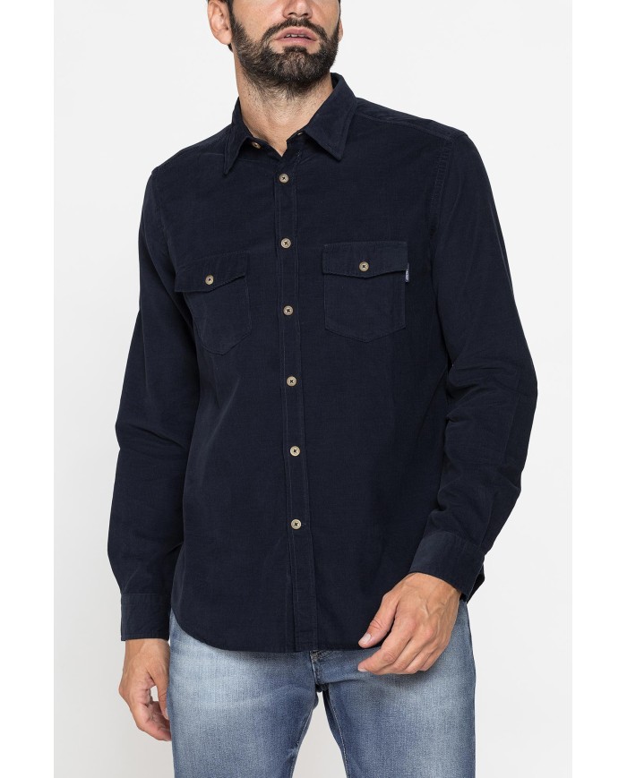 CAMICIA TINTA UNITA IN VELLUTO LEGGERO