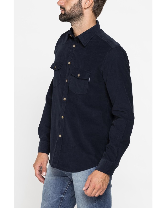 CAMICIA TINTA UNITA IN VELLUTO LEGGERO