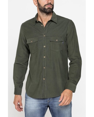 CAMICIA TINTA UNITA IN VELLUTO LEGGERO