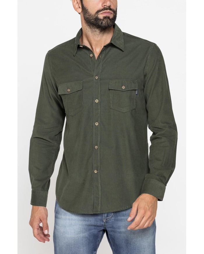 CAMICIA TINTA UNITA IN VELLUTO LEGGERO