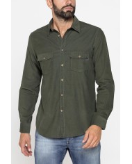 CAMICIA TINTA UNITA IN VELLUTO LEGGERO