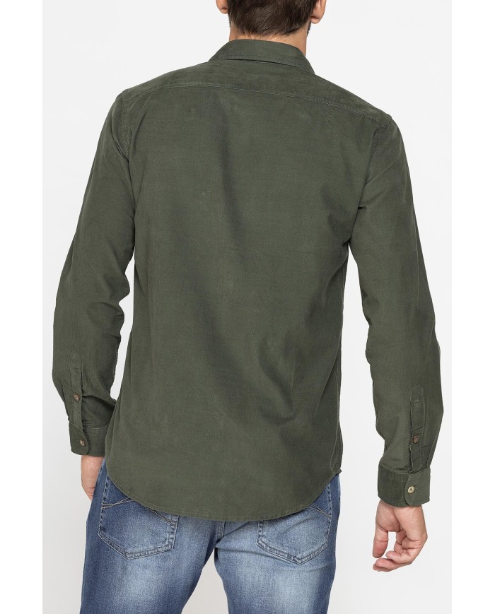 CAMICIA TINTA UNITA IN VELLUTO LEGGERO