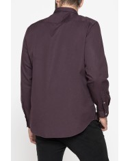 CAMICIA MANICA LUNGA IN GABARDINA LEGGERA TINTA UNITA