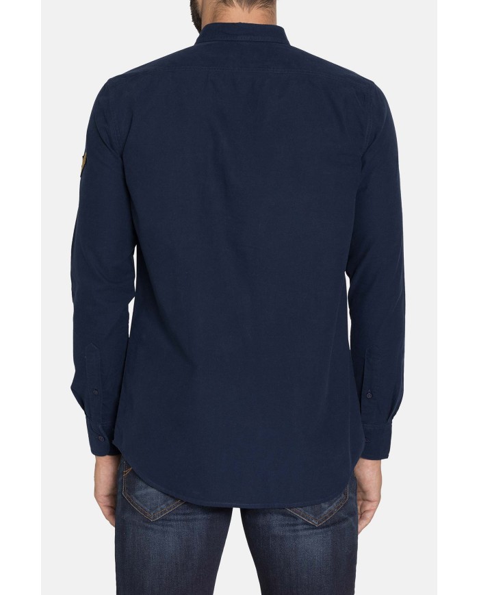 CAMICIA MANICA LUNGA IN GABARDINA LEGGERA TINTA UNITA