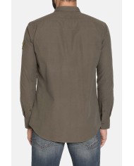 CAMICIA MANICA LUNGA IN GABARDINA LEGGERA TINTA UNITA