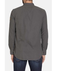 CAMICIA MANICA LUNGA IN GABARDINA LEGGERA TINTA UNITA