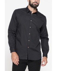 CAMICIA MANICA LUNGA IN GABARDINA LEGGERA TINTA UNITA