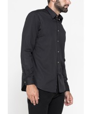 CAMICIA MANICA LUNGA IN GABARDINA LEGGERA TINTA UNITA