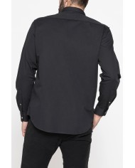 CAMICIA MANICA LUNGA IN GABARDINA LEGGERA TINTA UNITA