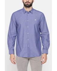 CAMICIA IN COTONE ORGANICO CON FANTASIA TINTO FILO