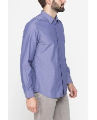 CAMICIA IN COTONE ORGANICO CON FANTASIA TINTO FILO