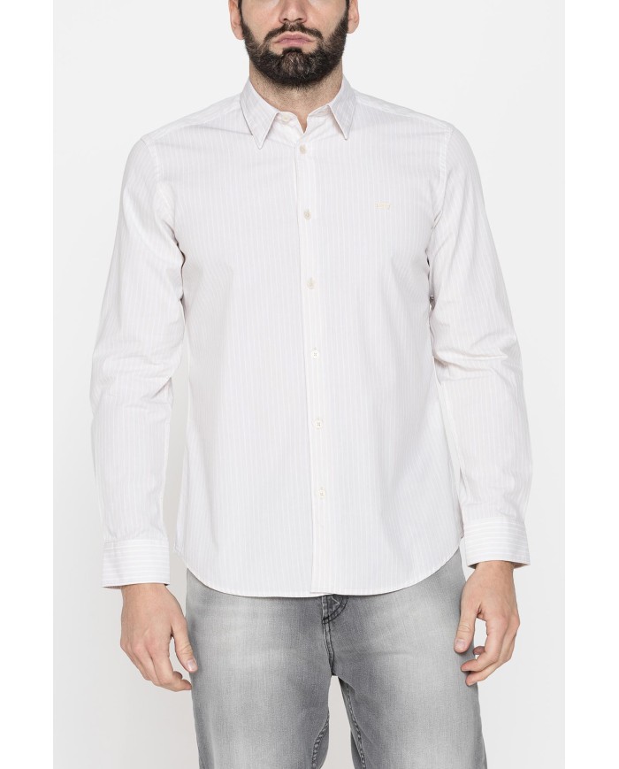 CAMICIA IN COTONE ORGANICO CON FANTASIA TINTO FILO