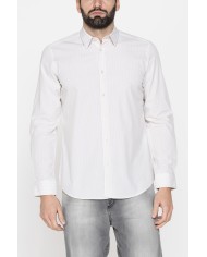 CAMICIA IN COTONE ORGANICO CON FANTASIA TINTO FILO