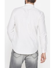 CAMICIA IN COTONE ORGANICO CON FANTASIA TINTO FILO