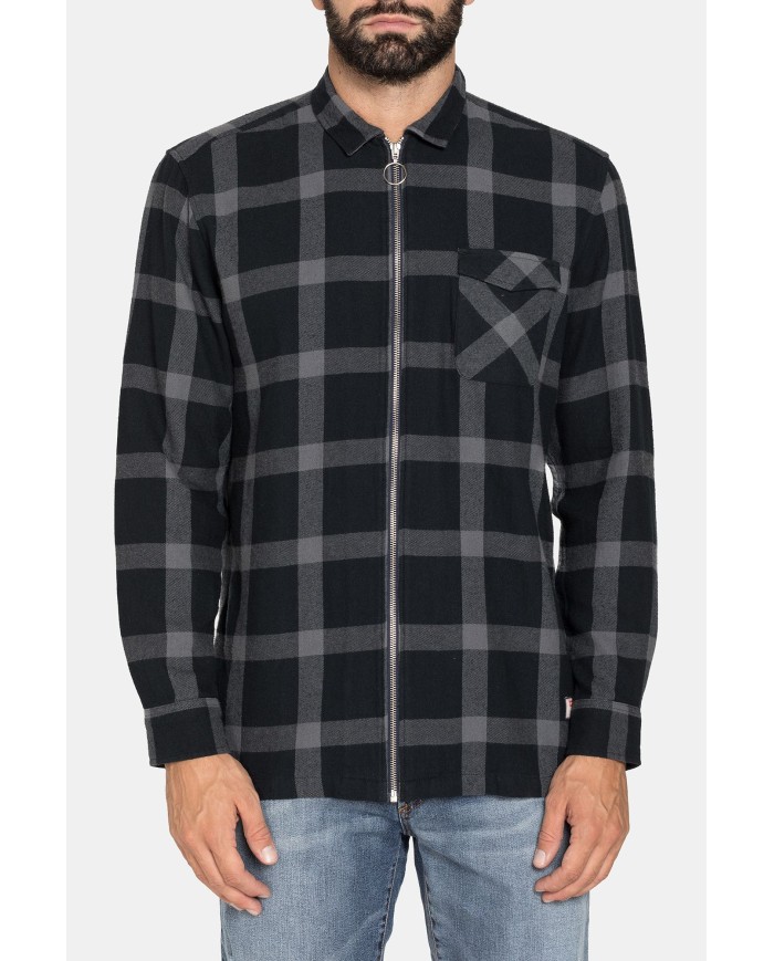 CAMICIA IN FLANELLA CON CHIUSURA CON CERNIERA LAMPO