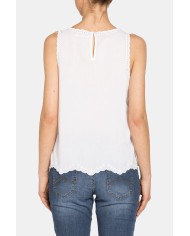 CANOTTA CON RICAMI 100% COTONE.