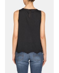 CANOTTA CON RICAMI 100% COTONE.