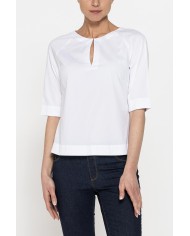 BLUSA CON SCOLLO A GOCCIA E MANICA 3/4