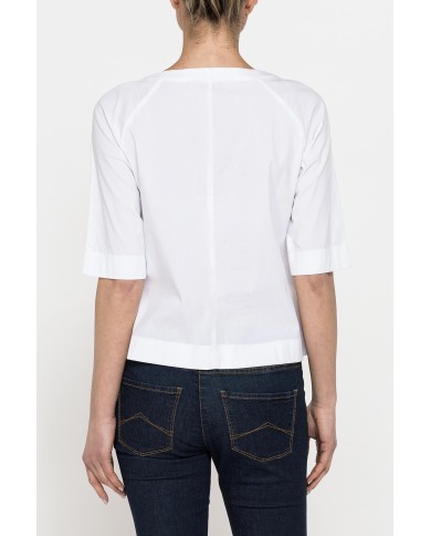 BLUSA CON SCOLLO A GOCCIA E MANICA 3/4