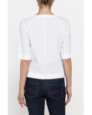 BLUSA CON SCOLLO A GOCCIA E MANICA 3/4
