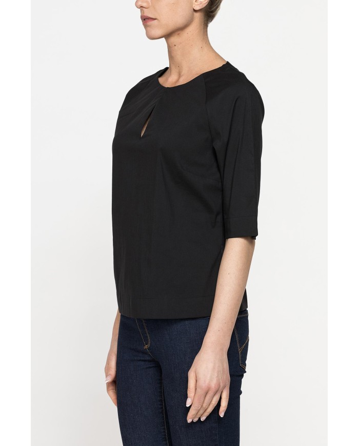 BLUSA CON SCOLLO A GOCCIA E MANICA 3/4