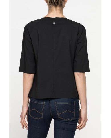 BLUSA CON SCOLLO A GOCCIA E MANICA 3/4