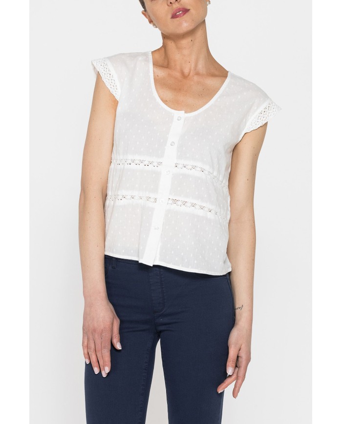 CAMICIA MANICA CORTA IN TESSUTO DOBBY DI COTONE