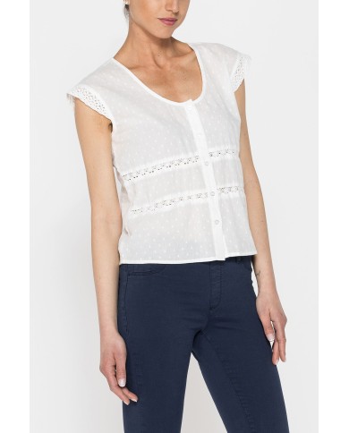 CAMICIA MANICA CORTA IN TESSUTO DOBBY DI COTONE