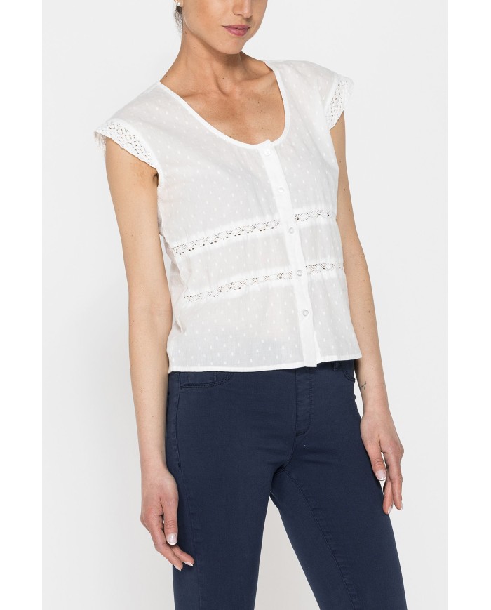 CAMICIA MANICA CORTA IN TESSUTO DOBBY DI COTONE