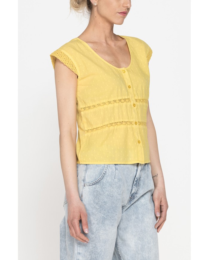 CAMICIA MANICA CORTA IN TESSUTO DOBBY DI COTONE