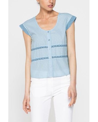 CAMICIA MANICA CORTA IN TESSUTO DOBBY DI COTONE