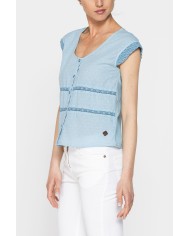 CAMICIA MANICA CORTA IN TESSUTO DOBBY DI COTONE