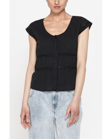 CAMICIA MANICA CORTA IN TESSUTO DOBBY DI COTONE